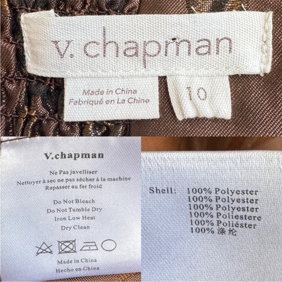 NWT V. Chapman The Vera Dress in Cocoa Baroque Floral Brown - Picture 14 of 17